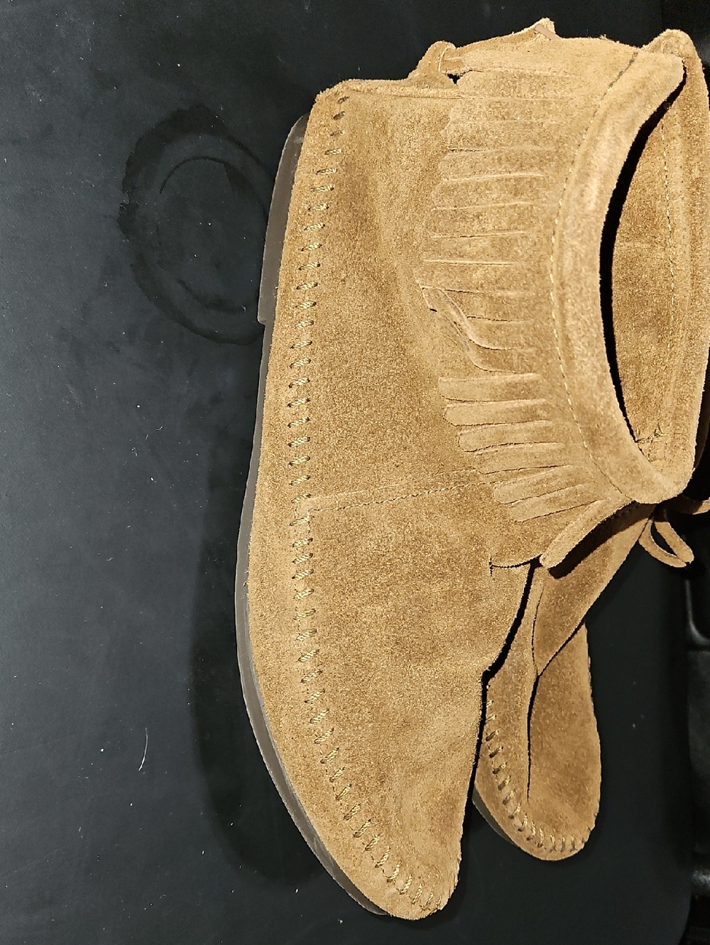 Minnetonka Suede Moccasin Boots in Camel Brown Size 9 - Picture 3 of 10